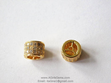 CZ Micro Pave Bead - A Girls Gems